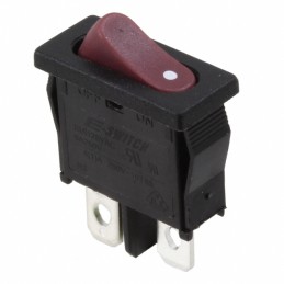 1 pcs : R6ABLKREDAF - SWITCH ROCKER SPST 10A 125V
