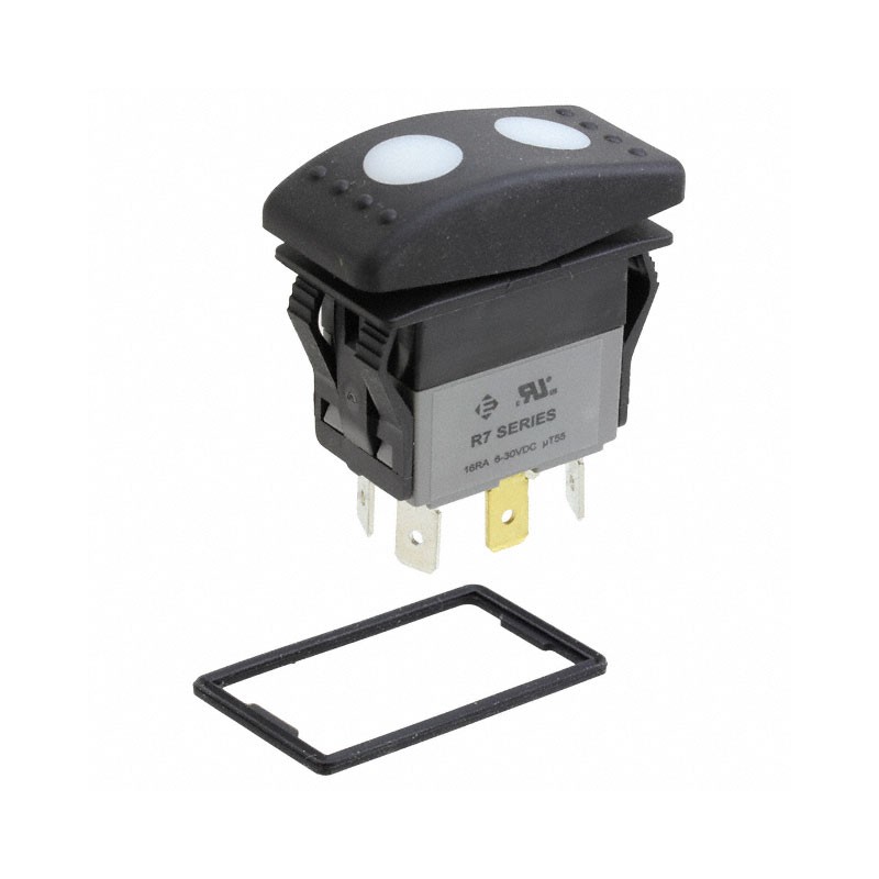 1 pcs : R726FF3-SXXX2BDGRW - SWITCH ROCKER DPDT 16A 30V