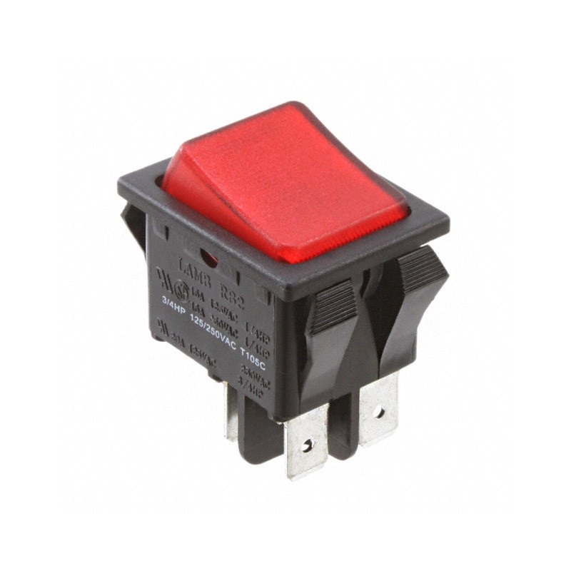 1 pcs : RB242D1000-116 - SWITCH ROCKER DPST 20A 125V