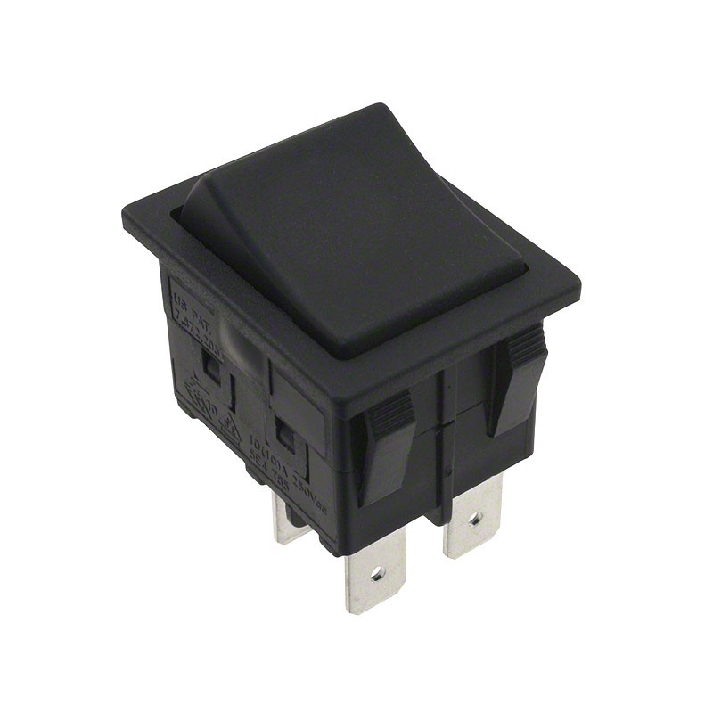 1 pcs : RBW2ABLKBLKEF0 - SWITCH ROCKER DPST 16A 125V