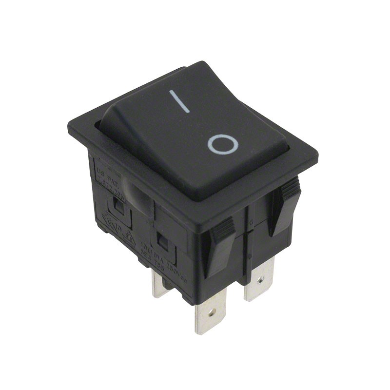1 pcs : RBW2ABLKBLKFF0 - SWITCH ROCKER DPST 16A 125V