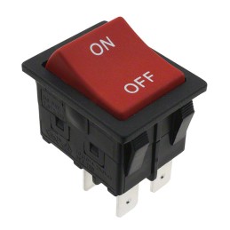 1 pcs : RBW2ABLKREDIF0 - SWITCH ROCKER DPST 16A 125V