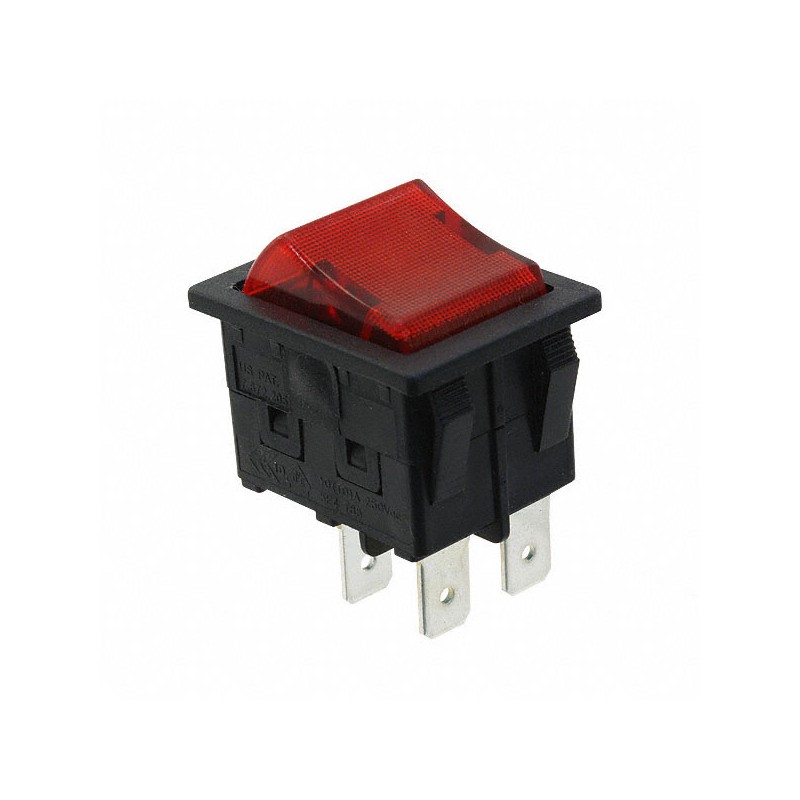 1 pcs : RBW2ABLKRILEF1 - SWITCH ROCKER DPST 16A 125V