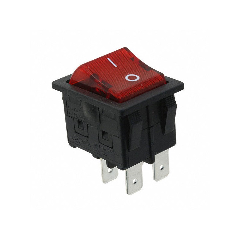 1 pcs : RBW2ABLKRILFF3 - SWITCH ROCKER DPST 16A 125V