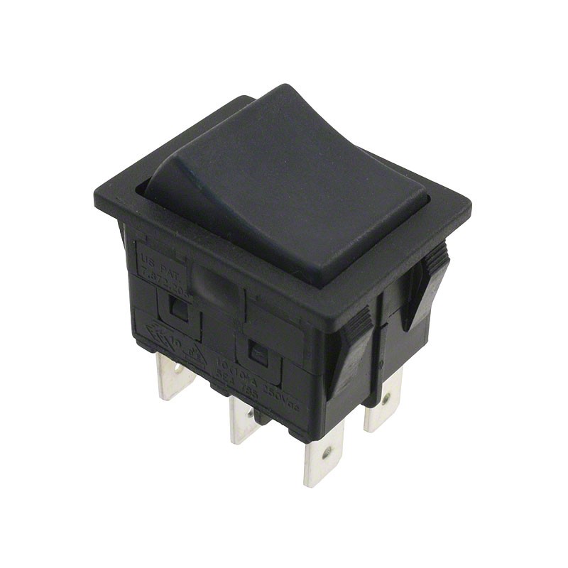 1 pcs : RBW2BBLKBLKEF0 - SWITCH ROCKER DPDT 16A 125V