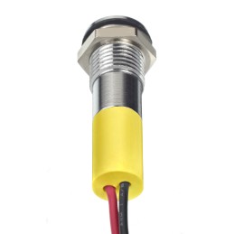 1 pcs - RS PRO Yellow Panel Mount Indicator, 2V dc, 8mm Mounting Hole Size, Lead Wires Termination, IP67