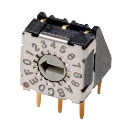 1 pcs : RDS-16S-74R-508-D - SWITCH ROTARY DIP HEX 0.1A 42V