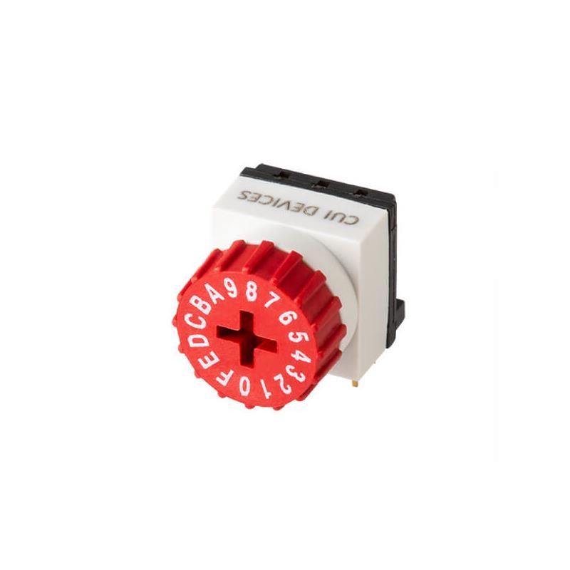 1 pcs : RDS3-16S-1012-3-RA-254-D - SWITCH ROTARY DIP HEX 0.15A 42V