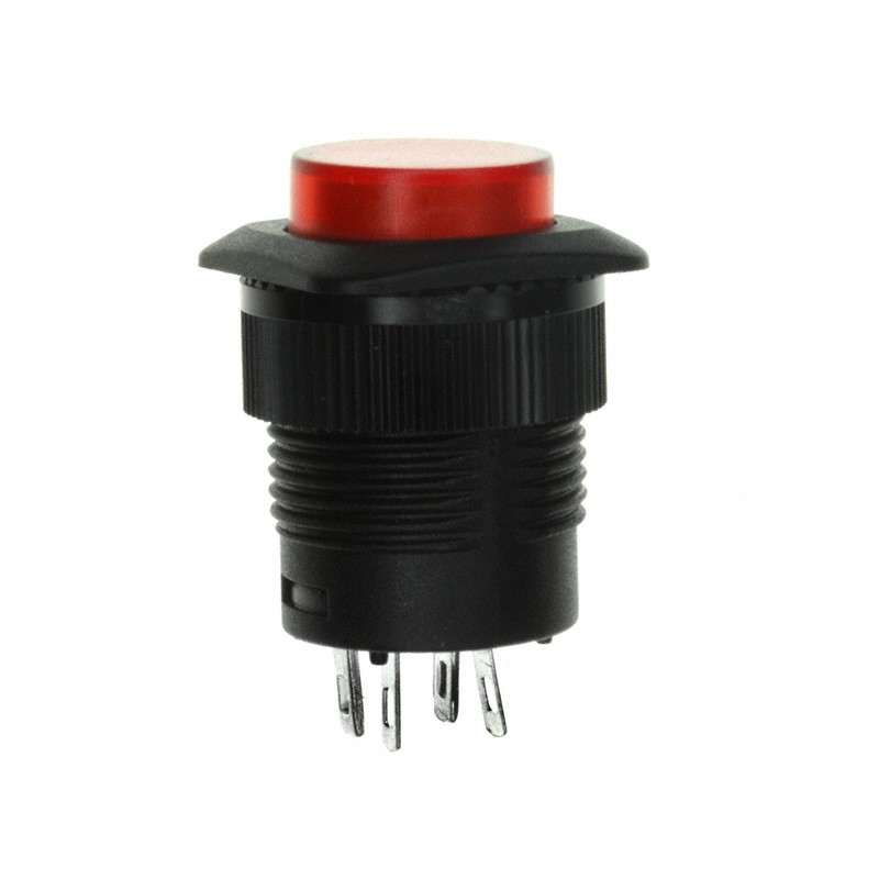 1 pcs : RP3508ABLKREDREDNS - SWITCH PUSH SPST-NO 3A 125V