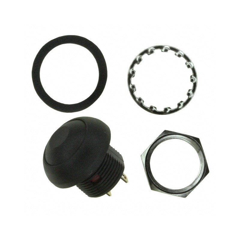 1 pcs : RP8100B2M1CEBLKBLKNIL - SWITCH PB SPST-NO 0.125A 125V