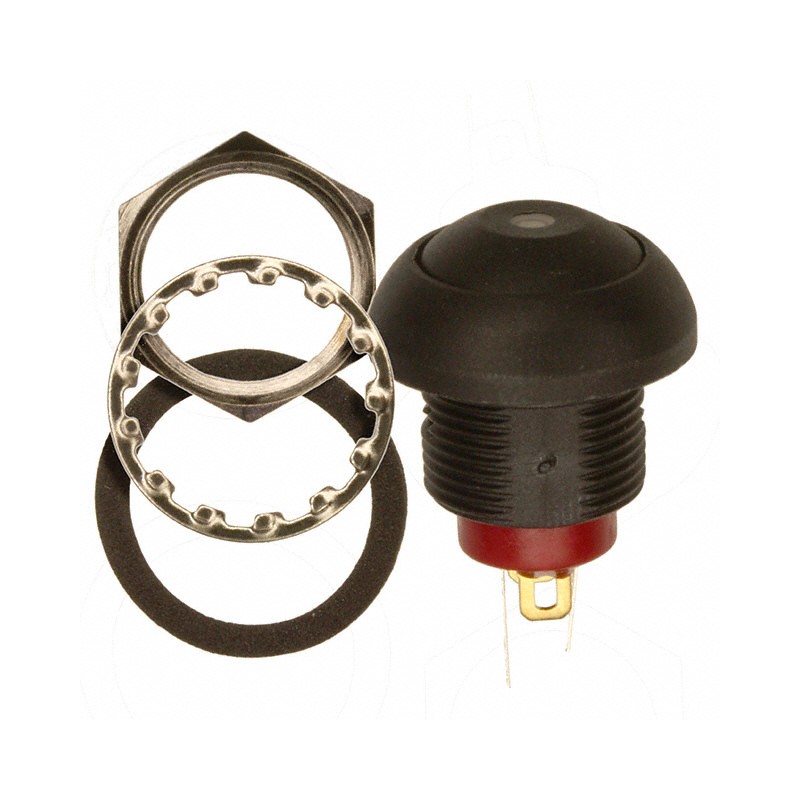 1 pcs : RP8100B2M1CEBLKBLKWHT - SWITCH PB SPST-NO 0.125A 125V