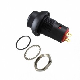 1 pcs : RP8201B2M1CEBLKBLKNIL - SWITCH PUSH SPST 0.1A 24V