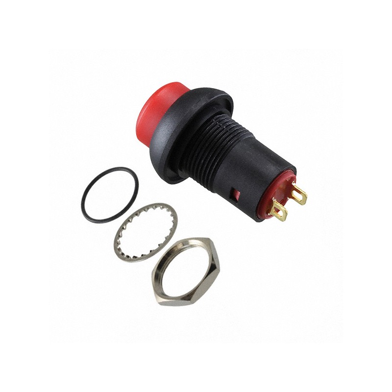 1 pcs : RP8201B2M1CEBLKREDNIL - SWITCH PUSH SPST 0.1A 24V