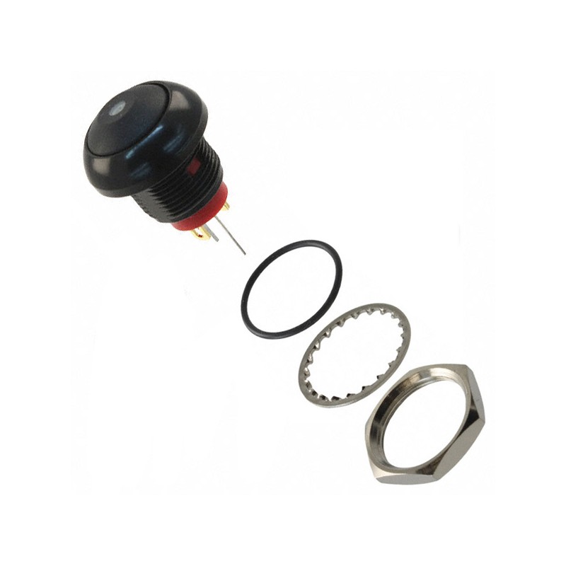 1 pcs : RP8300B2M1CEBLKBLKBLU - SWITCH PB SPST-NO 200MA 250V