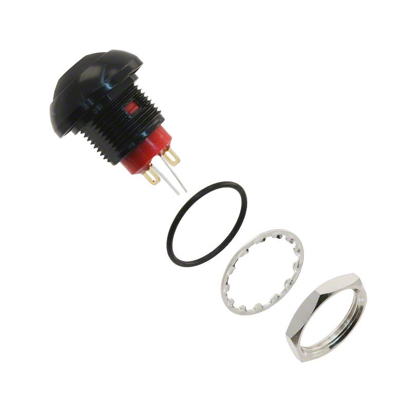 1 pcs : RP8300B2M1CEBLKBLKRED - SWITCH PB SPST-NO 200MA 250V