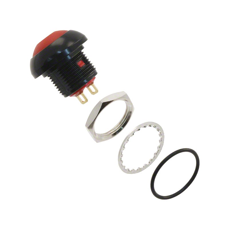 1 pcs : RP8300B2M1CEBLKREDNIL - SWITCH PB SPST-NO 200MA 250V