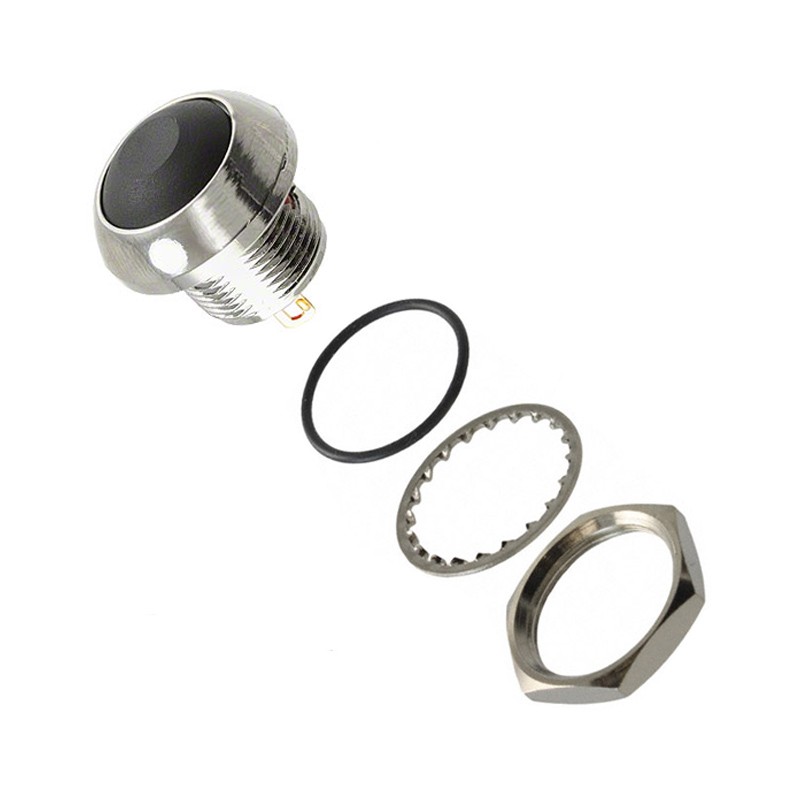 1 pcs : RP8300B2M1CENICBLKNIL - SWITCH PB SPST-NO 200MA 250V