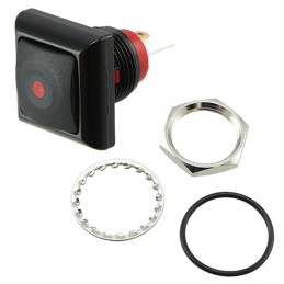 1 pcs : RP8400B2M1CEBLKBLKRED - SWITCH PB SPST-NO 0.125A 125V