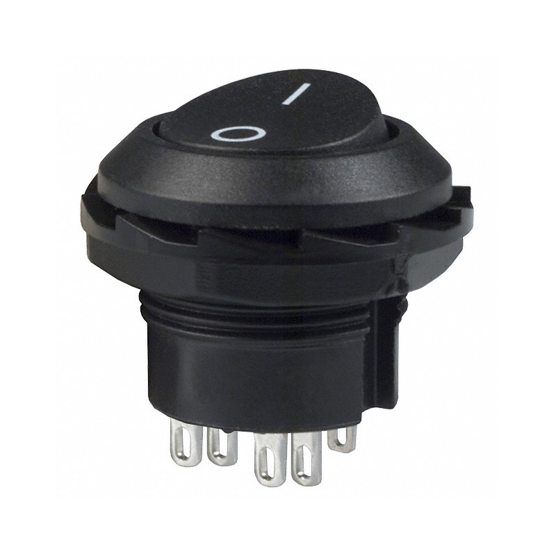 1 pcs : RR3130BBLKBLKFS - SWITCH ROCKER DPDT 10A 125V