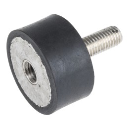 1 Bag of 2 - RS PRO M10 Anti Vibration Mount, Male to Female Bobbin with 139.04kg Compression Load