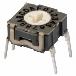 1 pcs : RTE1600N44 - SWITCH ROTARY DIP HEX 0.1A 30V