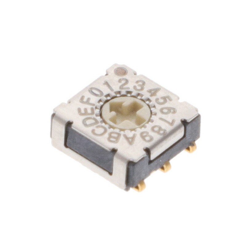 1 pcs : RTF16R2J - SWITCH ROTARY DIP HEX 0.1A 5V