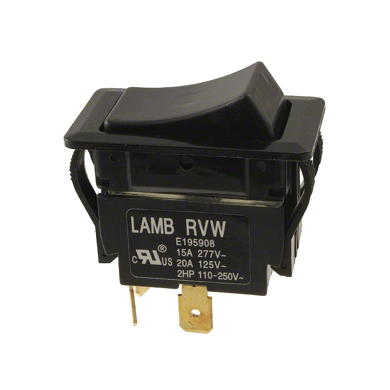 1 pcs : RVWG42D1100 - SWITCH ROCKER DPST 20A 125V
