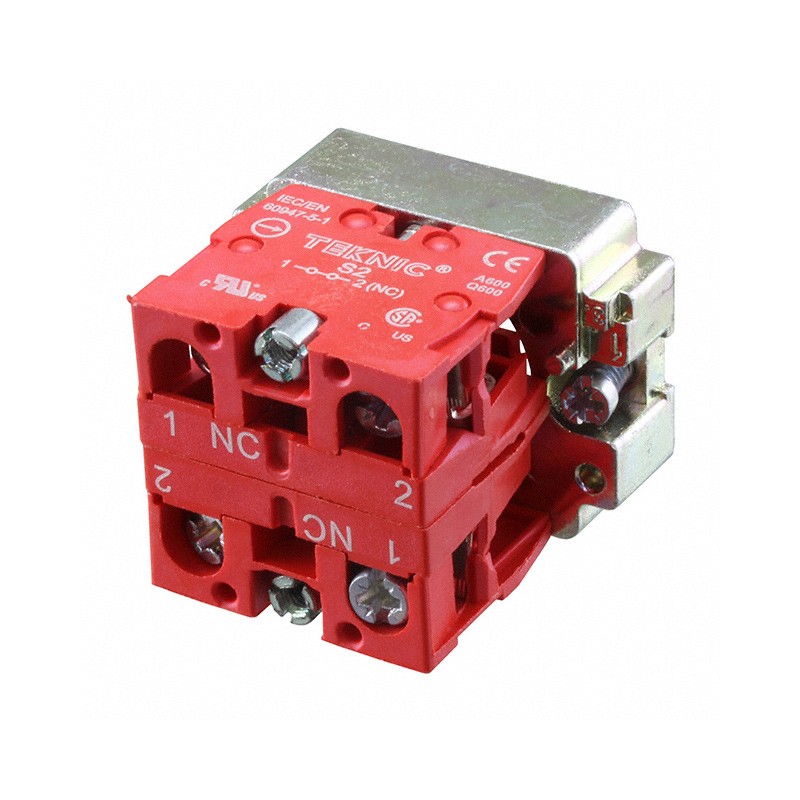 1 pcs : S2-02WB - CONTACT BLOCK SPST-NCX2 10A 600V