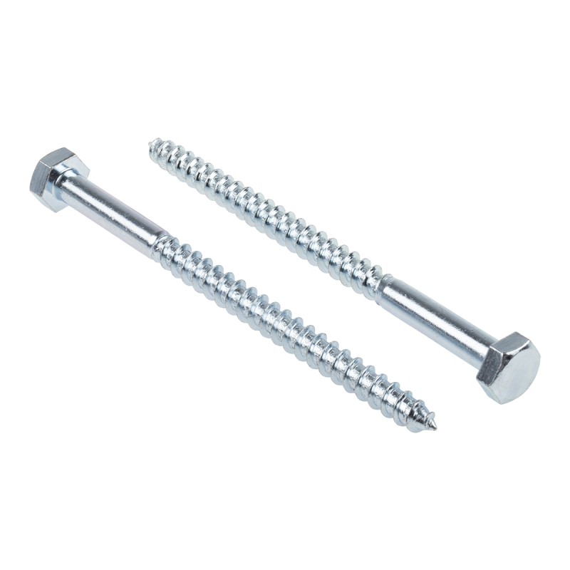 1 Bag of 10 - RS PRO Hex Coach Screw, Steel Bright Zinc Plated, 10mm x 150mm
