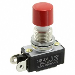 1 pcs : SB221NO-DC - SWITCH PUSH SPST-NO 3A 125V