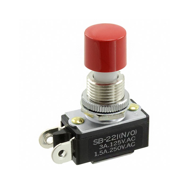 1 pcs : SB221NO-DC - SWITCH PUSH SPST-NO 3A 125V