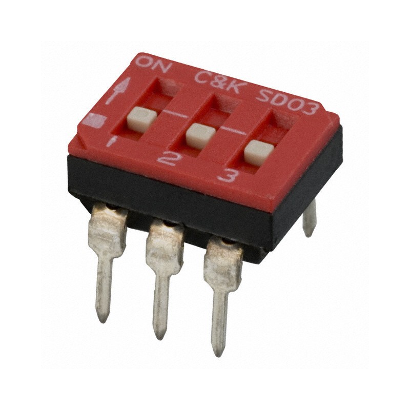 1 pcs : SD03H0B - SWITCH SLIDE DIP SPST 0.1A 25V