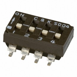 1 pcs : SD04H0SB - SWITCH SLIDE DIP SPST 0.1A 25V