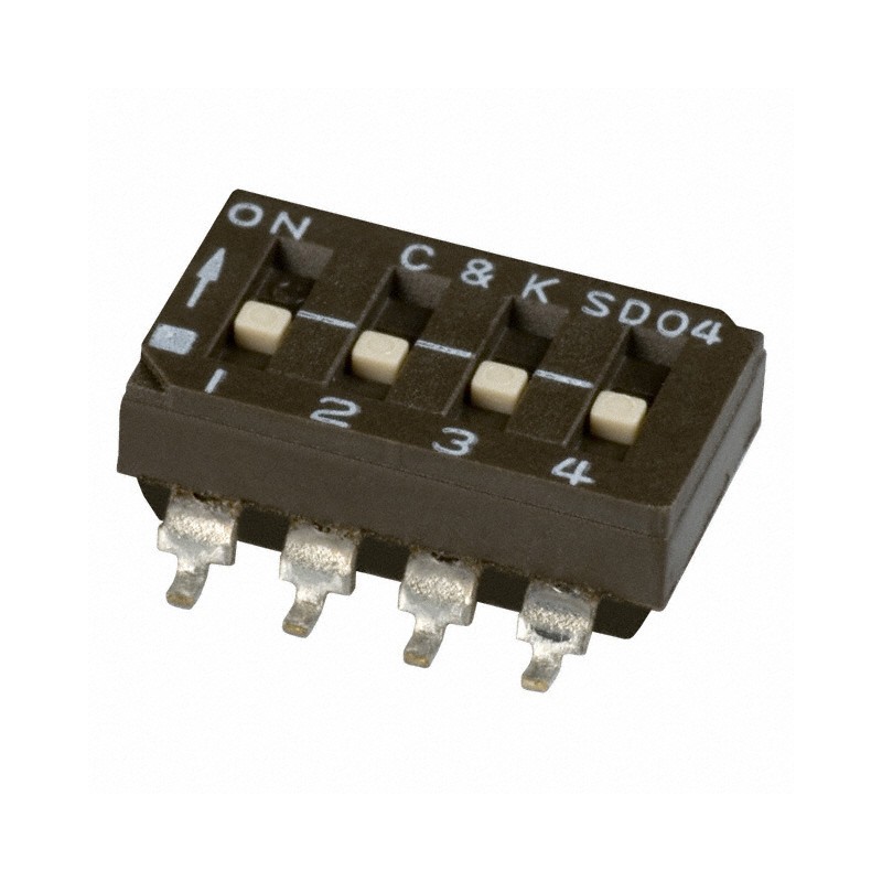 1 pcs : SD04H0SB - SWITCH SLIDE DIP SPST 0.1A 25V