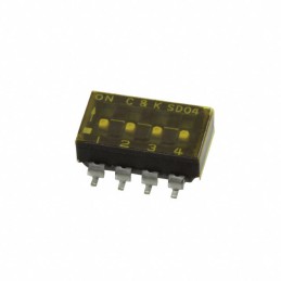 1 pcs : SD04H0SBR - SWITCH SLIDE DIP SPST 0.1A 25V