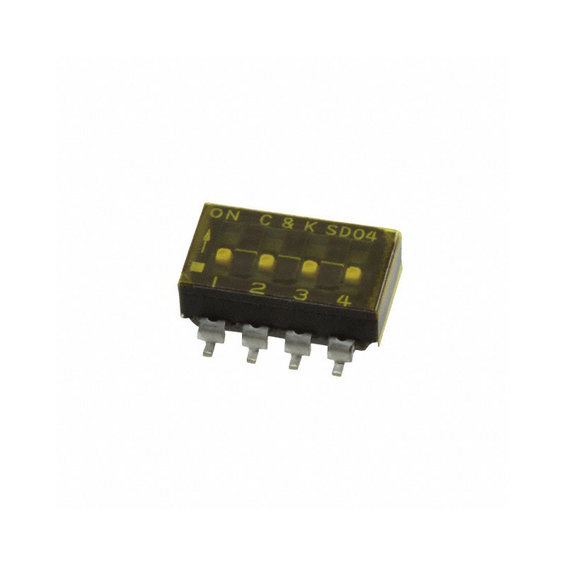 1 pcs : SD04H0SBR - SWITCH SLIDE DIP SPST 0.1A 25V