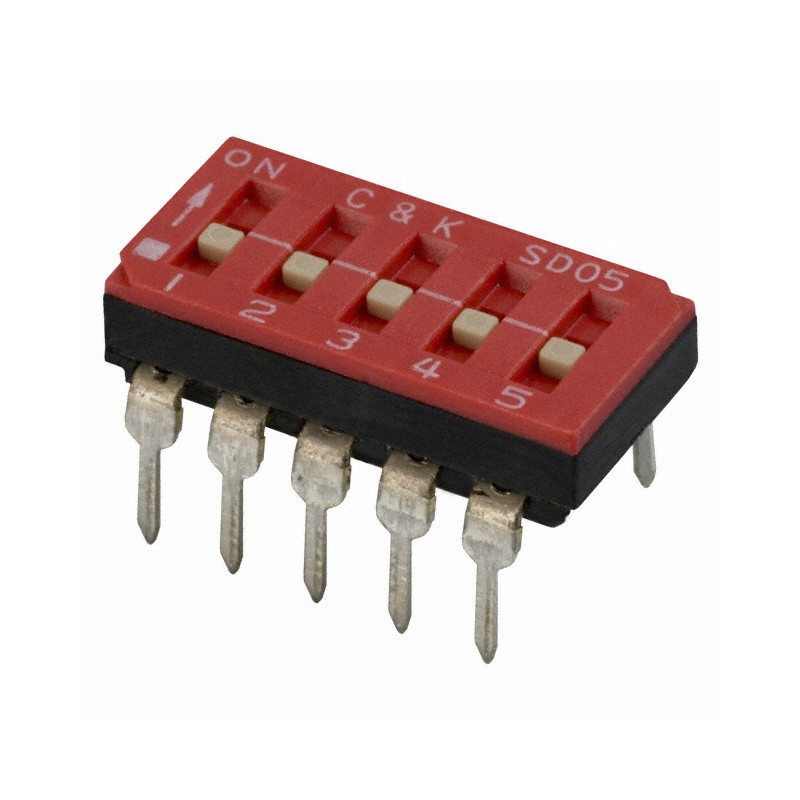 1 pcs : SD05H0B - SWITCH SLIDE DIP SPST 0.1A 25V