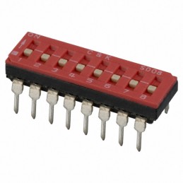1 pcs : SD08H0B - SWITCH SLIDE DIP SPST 0.1A 25V