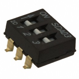 1 pcs : SDA03H0SBD - SWITCH SLIDE DIP SPST 0.025A 24V