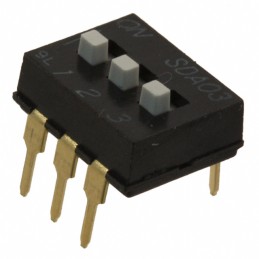 1 pcs : SDA03H1BD - SWITCH SLIDE DIP SPST 0.025A 24V