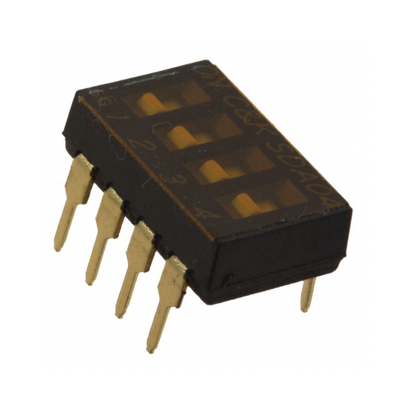 1 pcs : SDA04H0B - SWITCH SLIDE DIP SPST 0.025A 24V