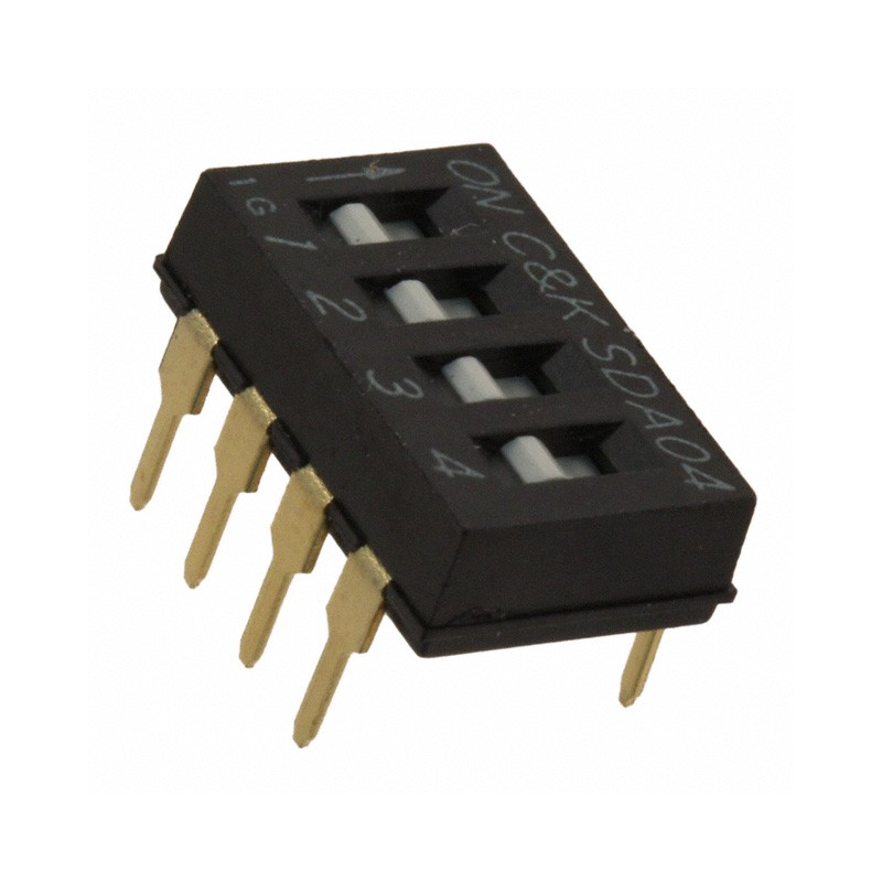 1 pcs : SDA04H0BD - SWITCH SLIDE DIP SPST 0.025A 24V