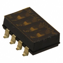 1 pcs : SDA04H0SB - SWITCH SLIDE DIP SPST 0.025A 24V