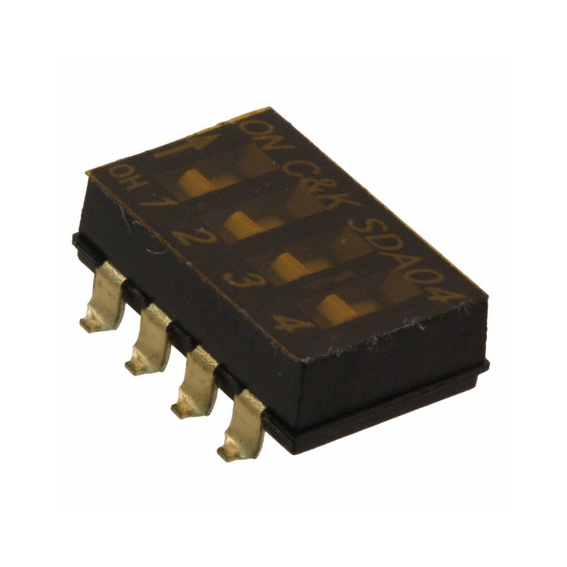 1 pcs : SDA04H0SB - SWITCH SLIDE DIP SPST 0.025A 24V