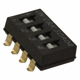 1 pcs : SDA04H0SBD - SWITCH SLIDE DIP SPST 0.025A 24V