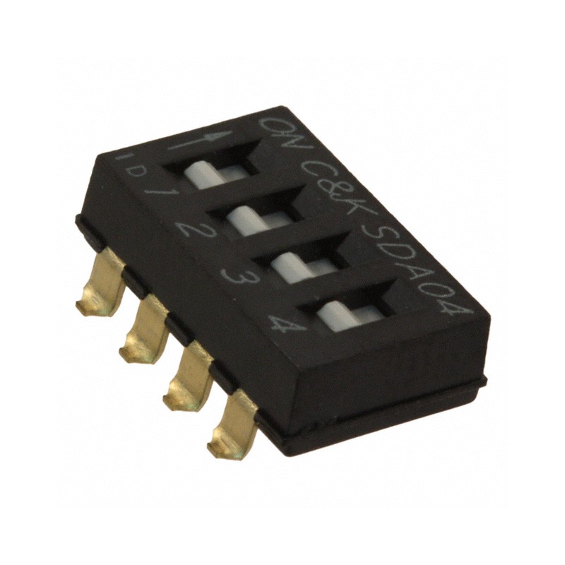 1 pcs : SDA04H0SBD - SWITCH SLIDE DIP SPST 0.025A 24V