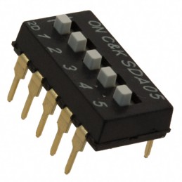 1 pcs : SDA05H1BD - SWITCH SLIDE DIP SPST 0.025A 24V