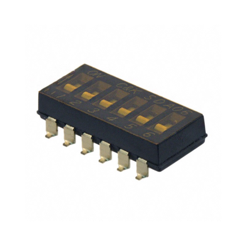 1 pcs : SDA06H0SB - SWITCH SLIDE DIP SPST 0.025A 24V