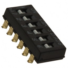 1 pcs : SDA06H0SBD - SWITCH SLIDE DIP SPST 0.025A 24V