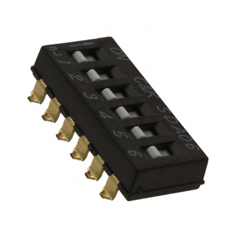 1 pcs : SDA06H0SBD - SWITCH SLIDE DIP SPST 0.025A 24V